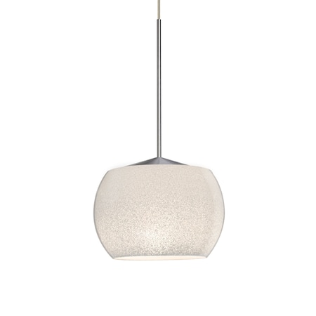 Besa Lighting Keno Cord Pendant, White Sand, Satin Nickel Finish, 1x3W LED 1XT-KENOWH-LED-SN